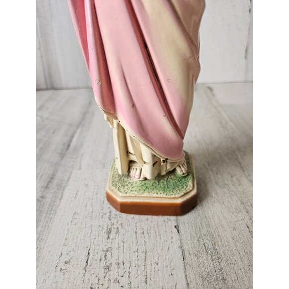 Vintage Jesus plaster AS IS heart statue figurine religious as is - Picture 2 of 9